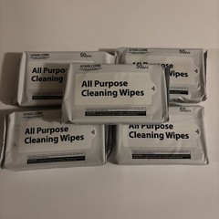 5 Packs (50 pcs per pack) Steelcore All Purpose Cleaning Wipes-250 Total Wipes