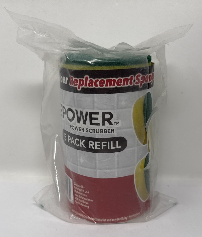 Horsepower 5 Heavy-Duty Sponges for Cordless & Rechargeable Scrubber, SEEN ON TV