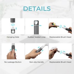 Soap Dispenser Dish Scrubber Brush for Dishes Pots Pans with 3 Replacement Heads