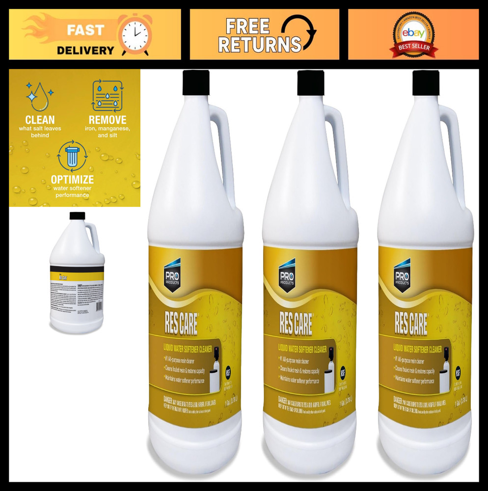 All-Purpose Water Softener Cleaner Liquid Refill, 1 Gallon, 3-Pack – Effective &