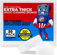 20 Pack Extra Thick Magic Cleaning Pads -Eraser Sponge for All Surfaces -Kitchen