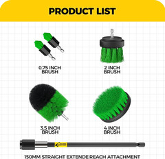 6 Pack Drill Brush Power Scrubber Cleaning Kit for Grout Floor Tub Shower Tile