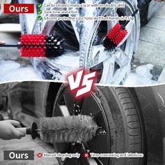 Soft Drill Wheel Cleaner Brush, Drill Brush for Car Wheel, No ScratchesBlack+red