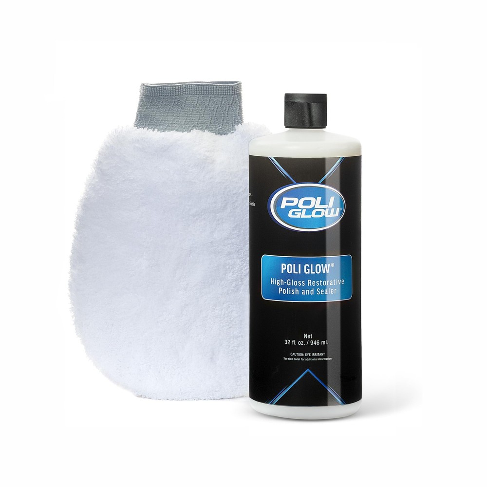 Boat & RV Polish Kit with Applicator Mitt – 32 oz High-Gloss Fiberglass Polis…