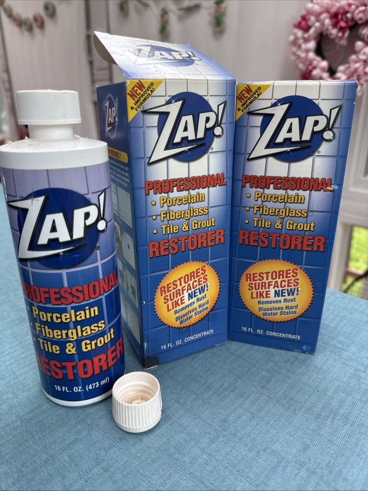 Zap Professional Restorer Concentrate Porcelain Fiberglass Tile Grout 16oz + 8oz