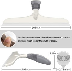 10-Inch Multi-Purpose Silicon Squeegee for Streak-Free Cleaning in White & Gray