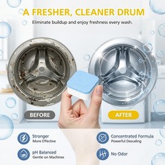 24 Pcs Washing Machine Cleaner Tablets Compatible with HE/Front/Top Load Wash…