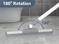 Floor Squeegee with 180° Rotating Head, Squeegee for Floor with 52” Long