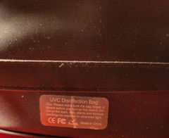 NEW: PORTABLE UVC LED DISINFECTION UV CLEANER BAG GRAY WITH MANUAL – USB POWERED