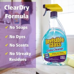 Invisible Glass 92194 Premium Glass Cleaner 32oz – Streak-Free, Ammonia-Free, Ti
