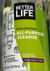 (2-Pk) BETTER LIFE All-Purpose Kitchen Odor Refresher Cleaner CLARY SAGE CITRUS