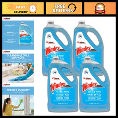Multi-Surface Cleaner Refill, Windex Glass Cleaner, 128 oz, 4-Pack, Pro Use
