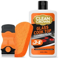 CleanCrown 3-in-1 Cooktop Cleaner Kit (8.8 Oz Cooktop Cleaner + Scrubbing Pad…