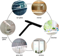 Shower Squeegee for Glass Door Shower Wall Scraper Cleaner with Silicone Holder