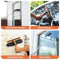 65” Squeegee Window Cleaner 2 in 1 Rotatable Window Cleaning Tool Kit with T…