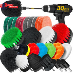 30 Piece Drill Brush Set, Scrub Pads Scrubber Brush with Extend Long Handle Clea