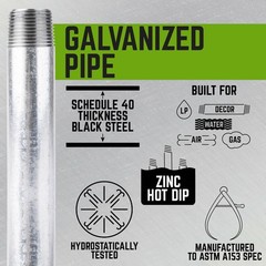 BK Products 1/2 in. MPT x 2-1/2 in. L Galvanized Steel Nipple (Pack of 5)