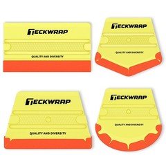 TECKWRAP Felt Edge Squeegee for Vinyl Wrap, Car PPF, Decal 4pcs Yellow