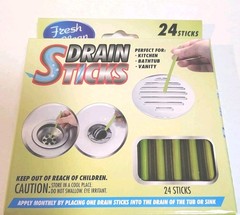Fresh & Clean Drain Sticks – Lemon – 24 Sticks, Yellow