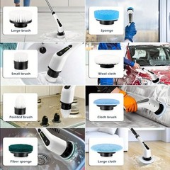 7 Heads Electric Spin Scrubber Cordless Bathtub Power Scrubber Rechargeable US
