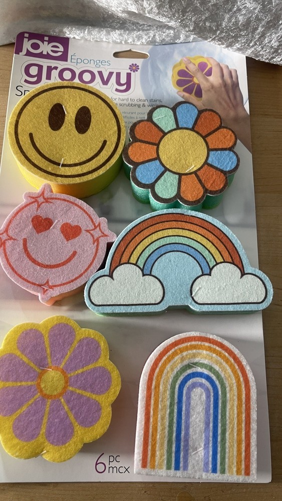 🆕Joie Rainbow Sponges, 6 Pack 9×8.8x3cm – Decorative Sponges