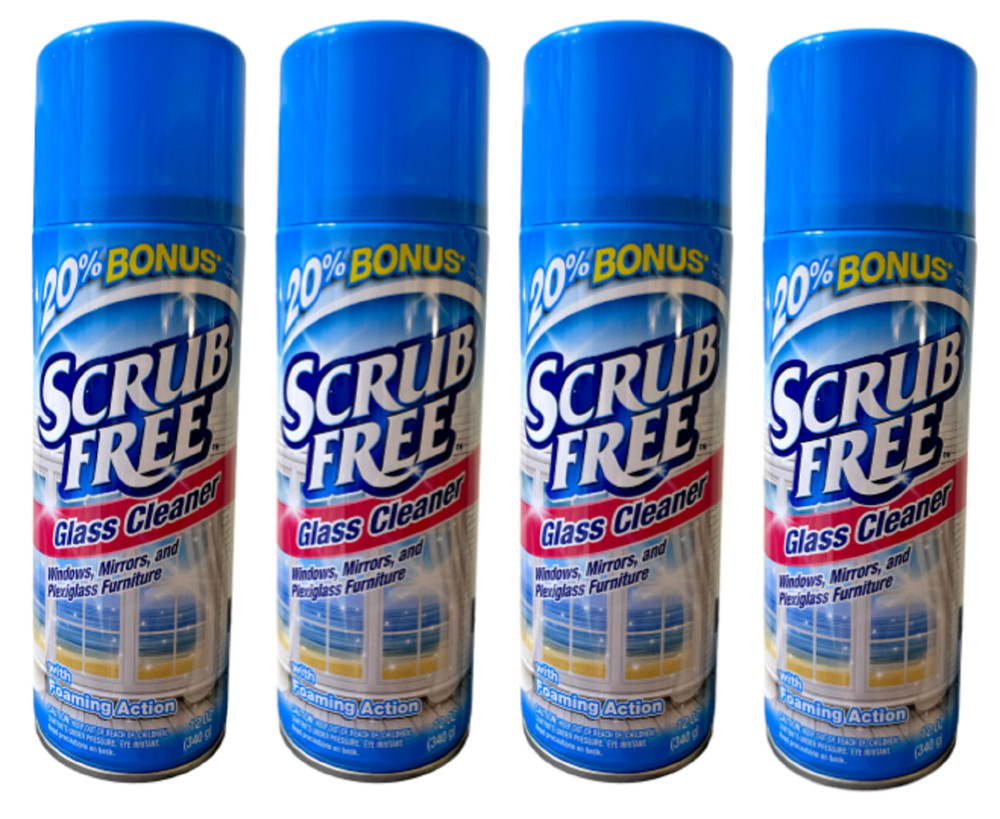Scrub Free All Purpose Glass Cleaner with Foaming Action Pack of 4