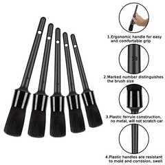 Car Detailing Brush Set Soft Wire 9pcs Interior Dash Engine Leather Clean Kit