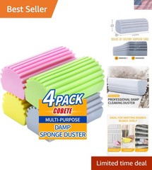 Eco-Friendly 4-Pack Damp Duster Sponge – Versatile Cleaning for Home and Car