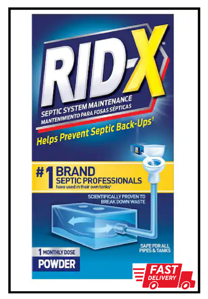 RID-X Septic Treatment, Septic Tank Treatment, 1 Month Supply Of Powder, 9.8 oz