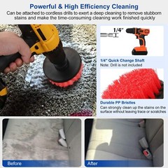 3pcs Cleaning Drill Brush Set Wall Tile Grout Auto Scrubber Floor Cleaner Combo