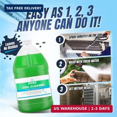 AC Evaporator Coil Cleaner, 1 Gallon (3.78L), No Rinse Coil Cleaner, Metal-Safe