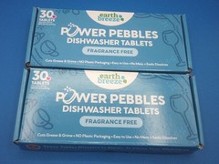 2 Earth Breeze Power Pebbles Dishwasher Tablets 30 Count Fragrance Free NEW