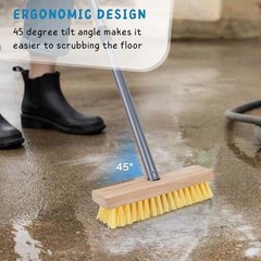52″ Long Handle Scrubber Brush for Deck, Shower, Garage, Concrete, Carpet Cleani