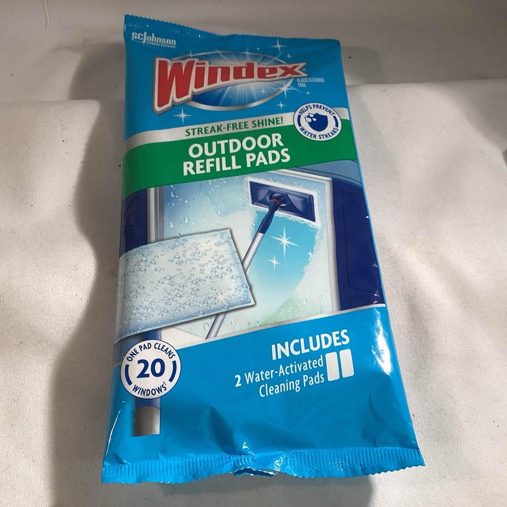Windex Outdoor Window Cleaner Pads Refill 1 Pack of 2 Pads New Sealed All-in-One