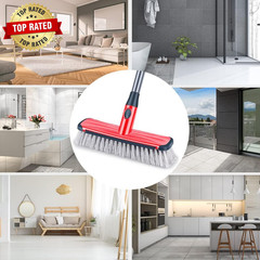 Floor Scrubber with Long Handle 2 in 1 Scrubbing Brush Stiff Bristle Shower Clea