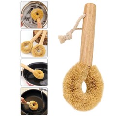 1PC Practical Pan Brushes with Wood Handle Natural Pot Brushes Wooden Dish Brush