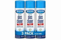 3Pack Sprayway Glass Cleaner 23 oz Cans CLEAN SHINE (FRESH SCENT) Foaming action