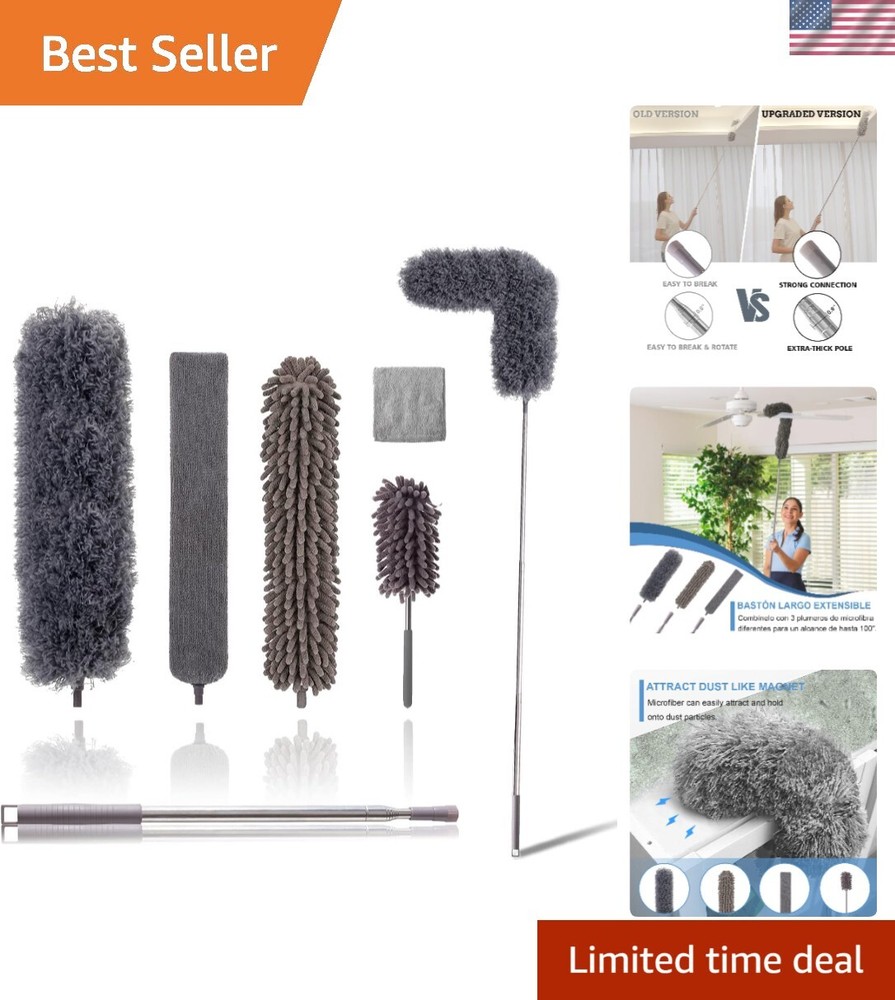 Elegant Cleaning Solution: 6-Piece Ceiling Fan Duster Set with Sturdy 100