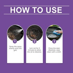 Heavy Duty Grill Degreaser Spray, Fast-Acting BBQ Cleaner for Outdoor Grills