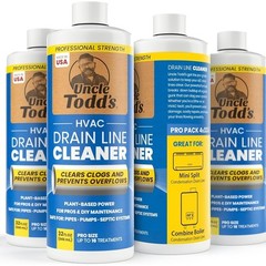 AC Drain Cleaner 128oz Case of 4 Fast Acting HVAC Clog Remover Pump Safe New
