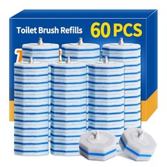 60pcs Disposable Toilet Brush Refill Pads, Replacement Brush Heads, Toilet Cl…