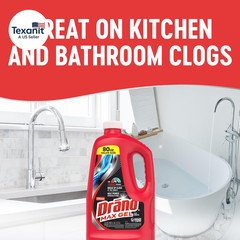 Drano Max Gel Drain Clog Remover & Cleaner, Fast-Acting to Unclog Standing Water