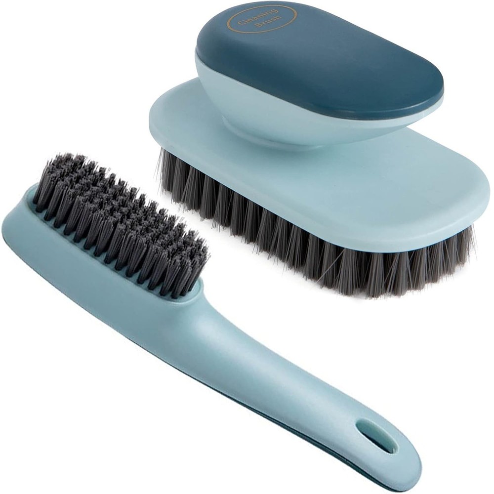 Soft Bristle Laundry Stain Remover Brush 2 Pack Blue Cleaning Brushes for