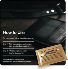 Handbagrescue All-Natural Cleaning Wipes. Remove Dirt & Surface Stains & Conditi