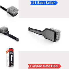Tire Brush Stiff Synthetic Bristles Ergonomic Rubber Grip Handle Car Detailing