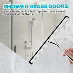 2x 10 Inches Escobillas de goma para puertas de vidrio de baño, espejos, ventana