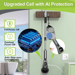 Electric Spin Scrubber 10-in-1 Shower Cleaner Brush Waterproof Cordless Bathroom