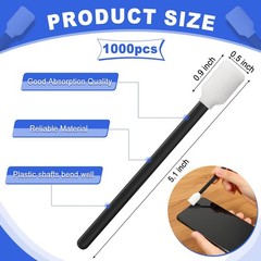 1000 Cleaning Swabs 5.1″ Foam Tip Sponge Sticks for Electronics, Cameras & Lense