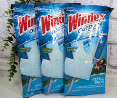 NEW LOT 3!🚨Windex Outdoor All In One Glass Window Cleaning Refill Pads 6 Total