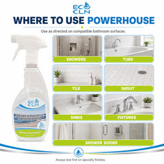 Eco Cln Powerhouse Shower Tub Tile Cleaner Soap Scum Remover Spray 32 oz 4-Pack
